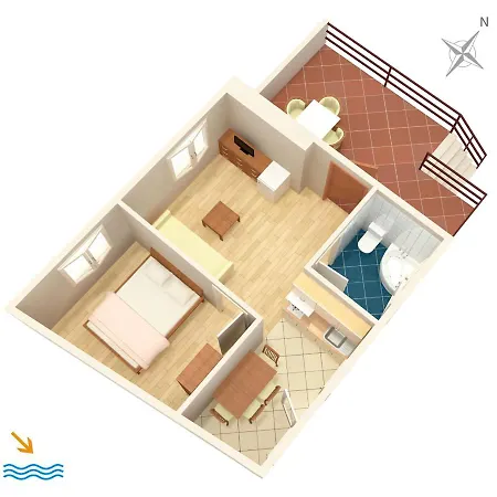 דירה With Parking Space Lumbarda, Korcula - 156 לומבארדה